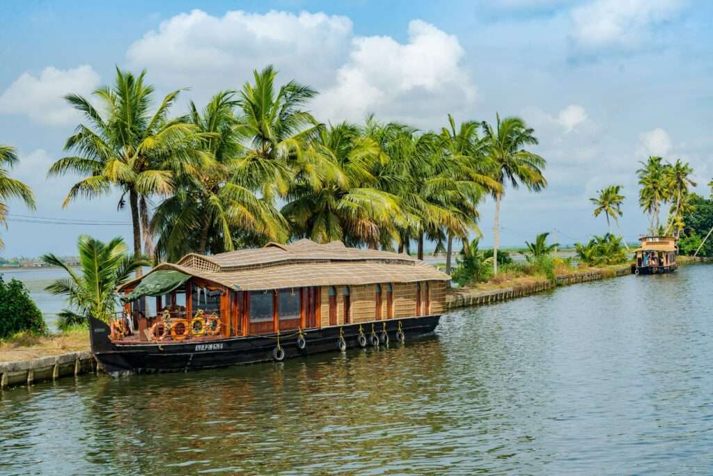 resting kerala backwater cruise view