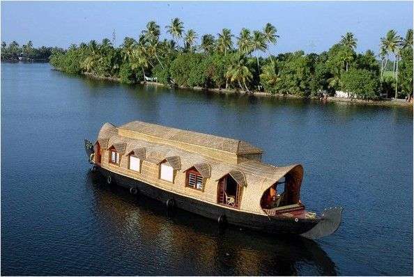 aerial view of kerala backwater cruise