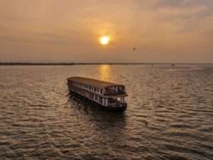 Sun set view of Kerala backwater cruise